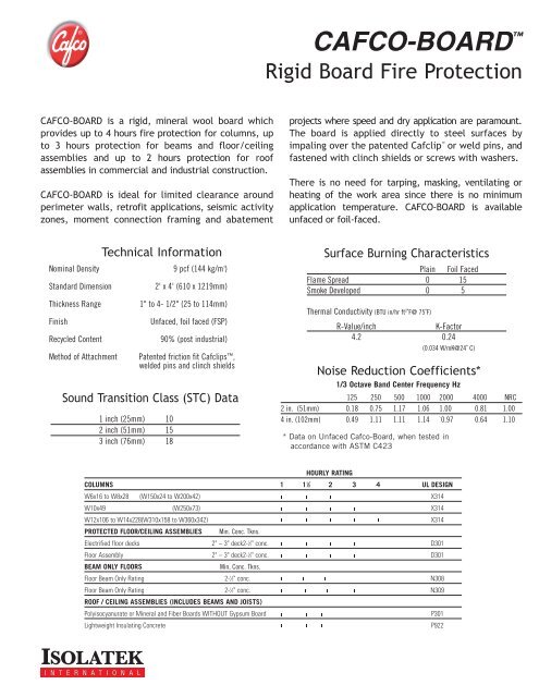 Cafco Board Asi Spray Insulation Professionals