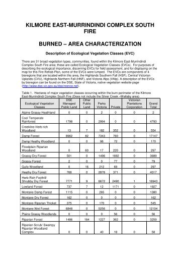 KILMORE EAST-MURRINDINDI COMPLEX SOUTH FIRE BURNED ...