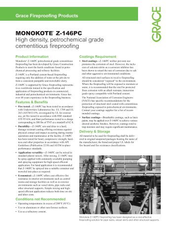 MONOKOTE® Z-146PC High density, petrochemical grade - Grace ...