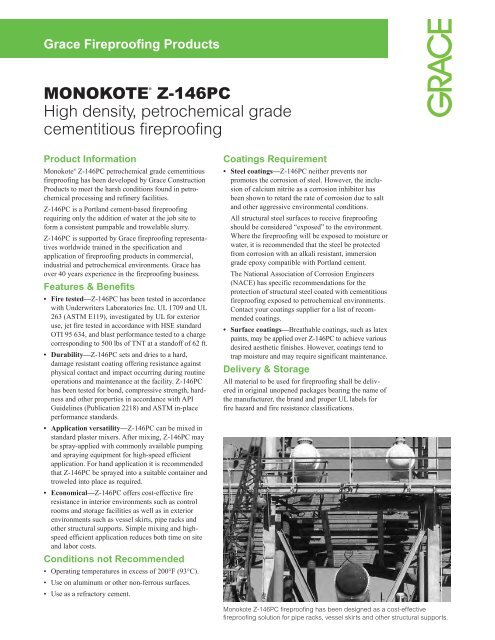 MONOKOTE® Z-146PC High density, petrochemical grade - Grace ...