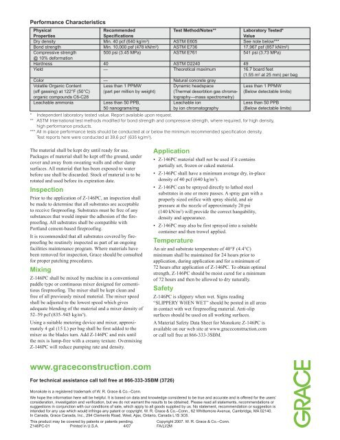 MONOKOTE® Z-146PC High density, petrochemical grade - Grace ...