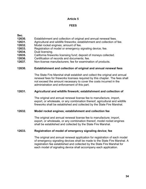 california health & safety code - Office of the State Fire Marshal ...