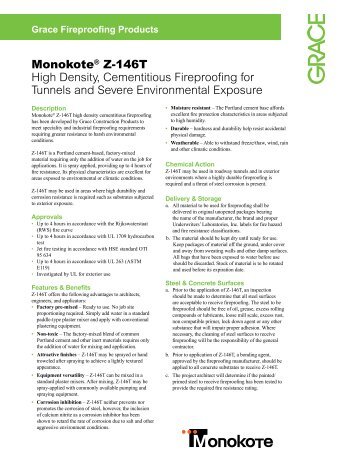 Monokote® Z-146T High Density, Cementitious Fireproofing for ...