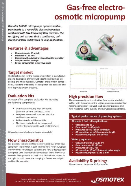 Gas-free electro- osmotic micropump - Osmotex