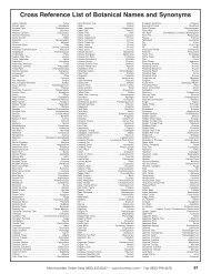 Cross Reference List of Botanical Names and Synonyms