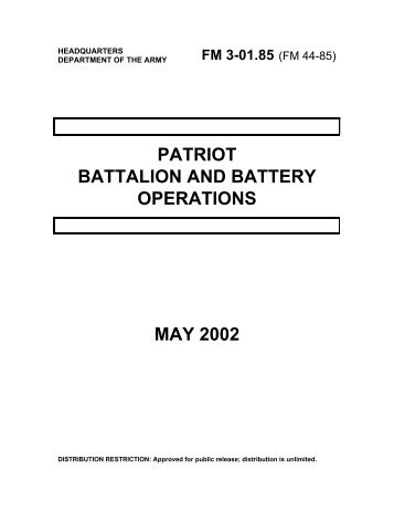 FM 3-01.85: Patriot Battalion and Battery Operations - BITS