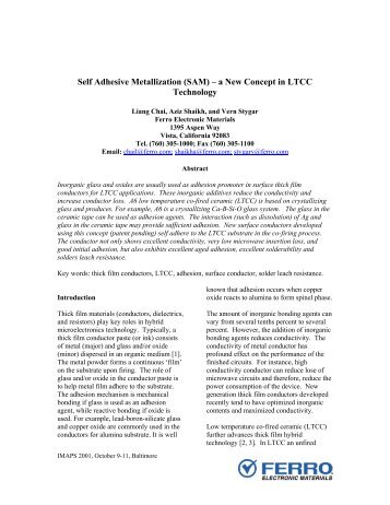 Self Adhesive Metallization (SAM) – a New Concept in LTCC ... - Ferro