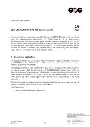 Material data sheet EOS CobaltChrome SP2 for EOSINT M 270