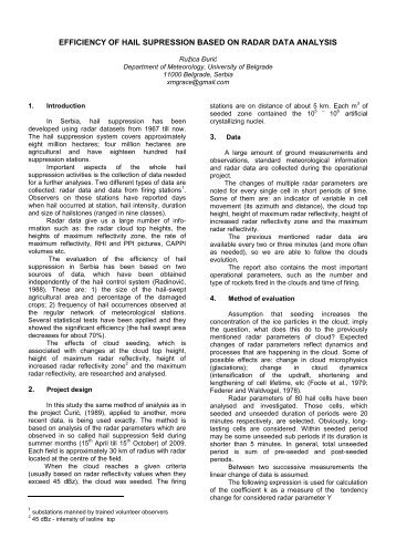 Efficiency of hail suppression based on radar data - WMO