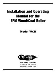 Installation and Operating Manual for the EFM Wood/Coal Boiler