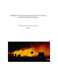 Wildland Fire Management Program Benefit-Cost Analysis