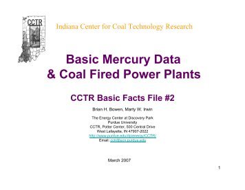 Basic Mercury Data & Coal Fired Power Plants - Purdue University