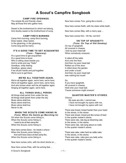 A Scout's Campfire Songbook - MacScouter