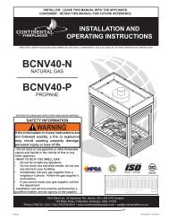 BCNV40-N BCNV40-P - Continental Fireplaces