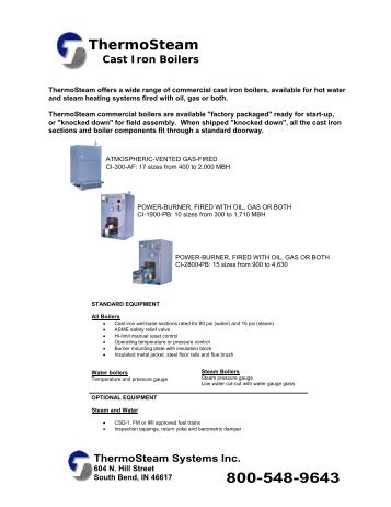 cast iron boiler sale sheet.pub - ThermoSteam Systems
