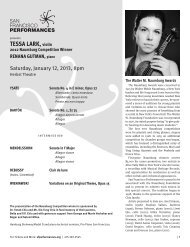 TESSA LARK, violin - San Francisco Performances