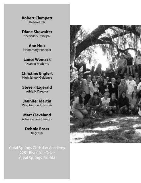 Inside this Issue - Coral Springs Christian Academy