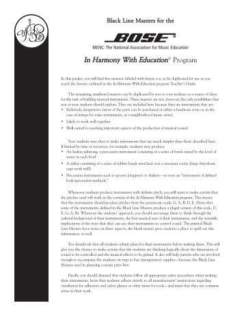 In Harmony With Education program - Bose