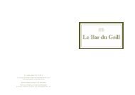 Menu du Bar du Grill