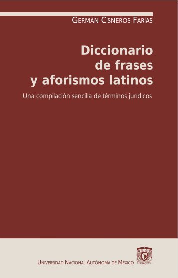 Diccionario de frases y aforismos latinos - CLASSIC-CENDRASSOS