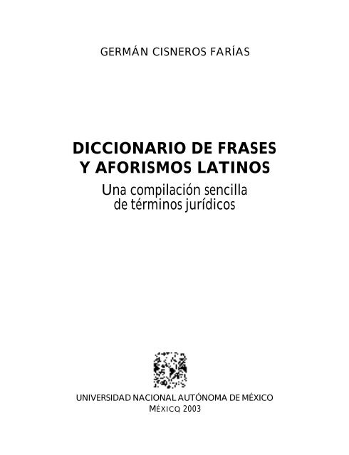 Diccionario de frases y aforismos latinos - CLASSIC-CENDRASSOS