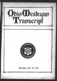 V : : : ct 30, 1913 - OWU DRC Home - Ohio Wesleyan University