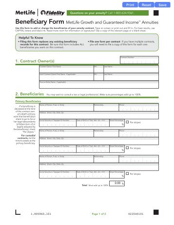 Term Owner and Policy Change Form - Fidelity