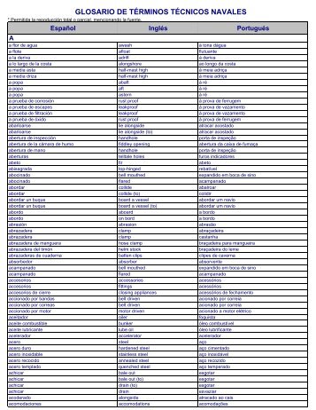 Glosario de Términos Técnicos Navales