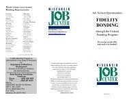 Employers Bonding Brochure - Department of Workforce Development