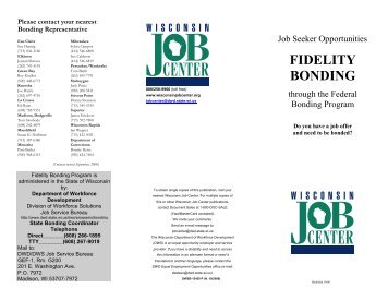 Employers Bonding Brochure - Department of Workforce Development