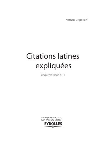 Citations latines expliquées - Fnac