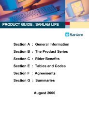 Section A : General Information Section B : The Product ... - Sanlam