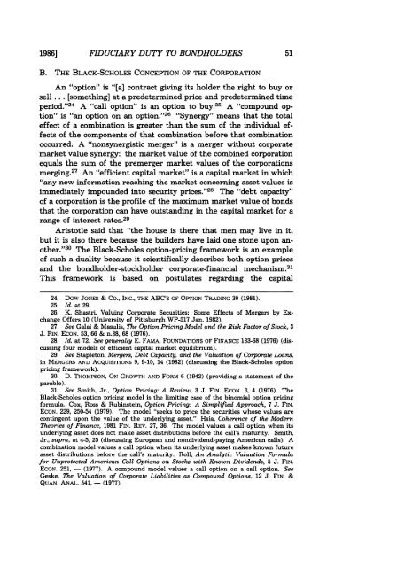 Financial Articulation of a Fiduciary Duty to Bondholders with ...