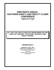 nineteenth annual southern surety and fidelity claims conference