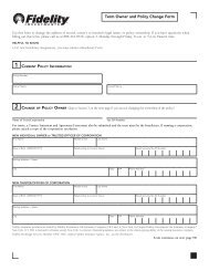 Term Owner and Policy Change Form - Fidelity
