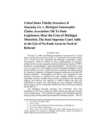 United States Fidelity Insurance & Guaranty Co. v. Michigan ...