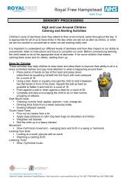 Calming and alerting activities - Royal Free Hampstead NHS Trust