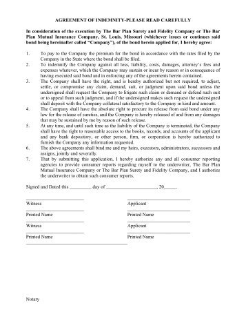 application for fiduciary bond short form the bar plan