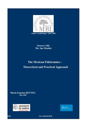The Mexican Fideicomiso : Theoretical and Practical Approach
