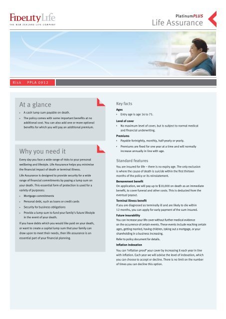 Platinum Plus Life Assurance Fidelity Life