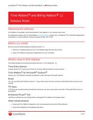 Time Matters 12 Release Notes - Support - LexisNexis