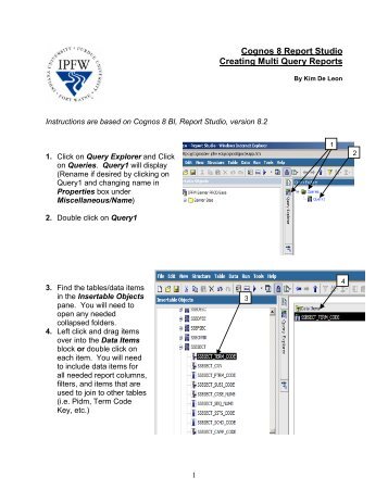 Cognos 8 Report Studio Creating Multi Query Reports