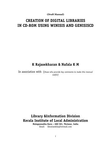 CREATION OF DIGITAL LIBRARIES IN CD-ROM USING ... - Unesco