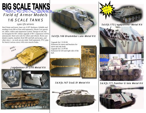 Field of Armor Models 1/6 SCALE TANKS - Big-Tanks-Plant.com