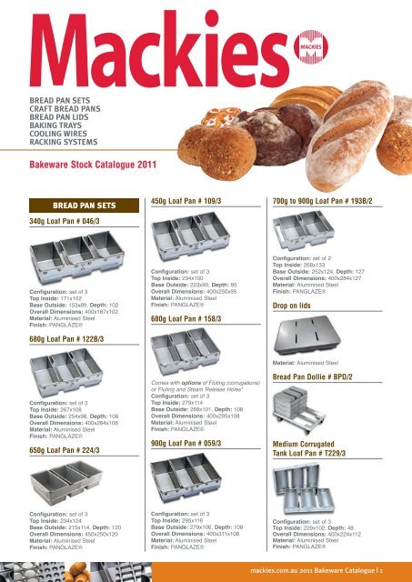 Bakeware Stock Catalogue 2011 - Foodservice Australia
