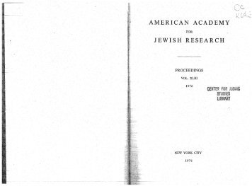 JEWISH RESEARCH AMERICAN ACADEMY - KJU Online
