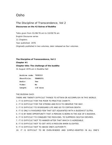 The Discipline of Transcendence, Vol 2 - Webnode