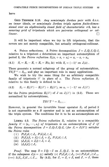 Compatible Peirce decompositions of Jordan triple systems - MSP