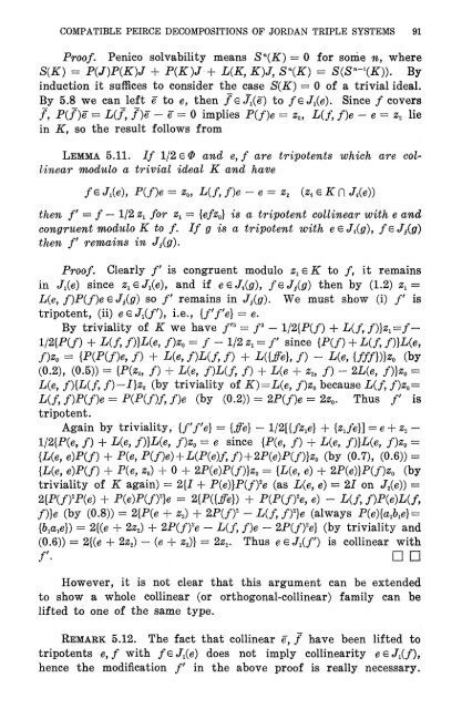 Compatible Peirce decompositions of Jordan triple systems - MSP