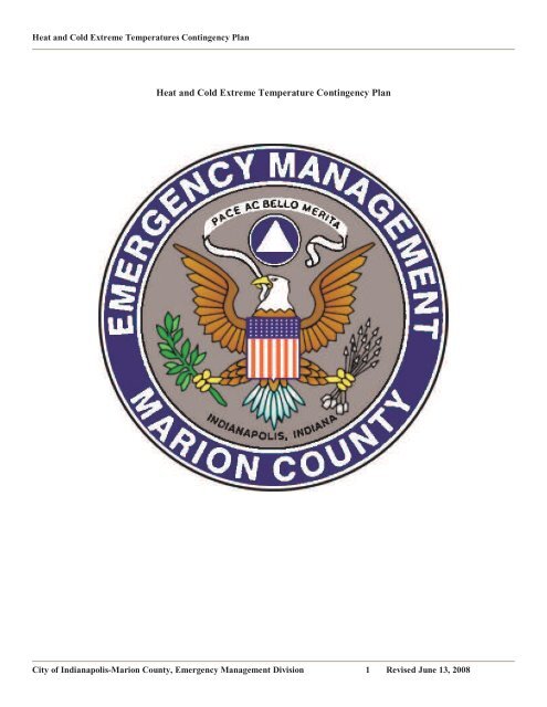 Heat and Cold Extreme Temperature Contingency Plan - City of ...